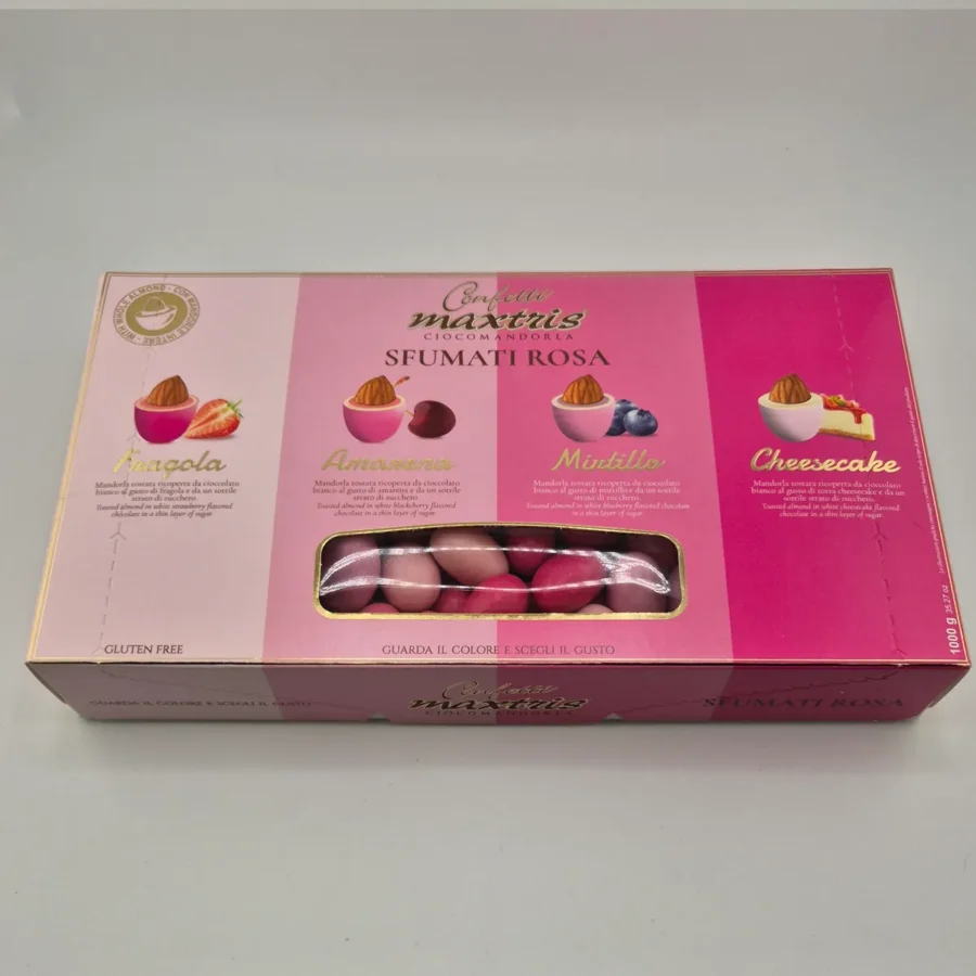Kanderade mandlar med choklad Rosa
